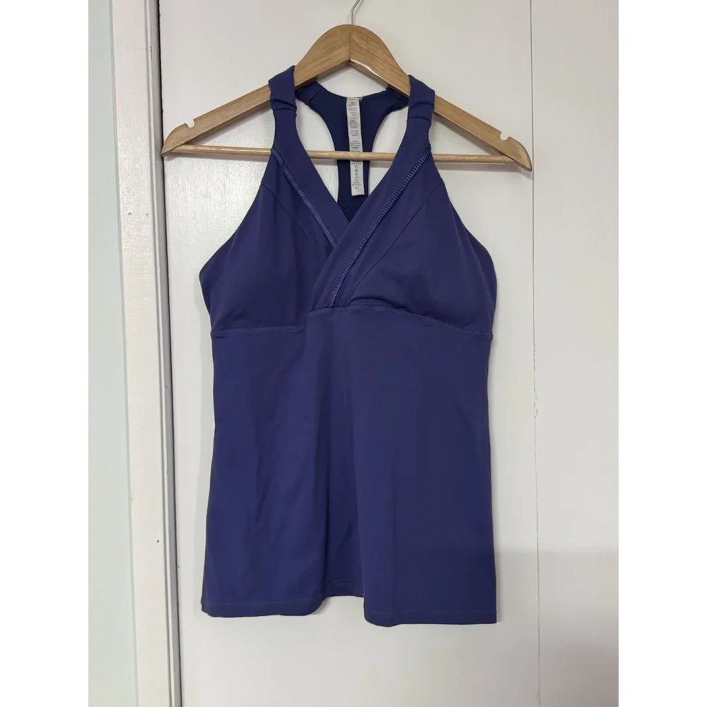 Lululemon Deep Breath Tank Top Purple Racerback Size 12 - Picture 2 of 7